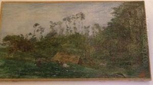 Paysage Avec Une Chaumiere Pres D'une Foret Paysage Avec Une Chaumiere Pres D'une Foret