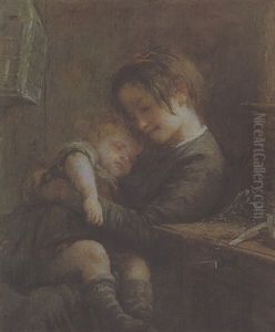 Fillette Et Son Petit Frere