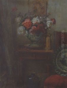 Nature Morte Aux Pivoines by Adolphe Felix Cals