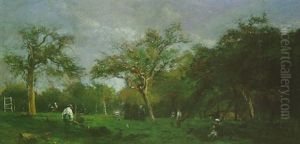 Ferme St Simeon A Honfleur by Adolphe Felix Cals