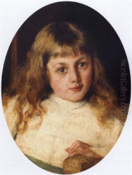 Portrait Of Hope Calthrop In A White Dress - view 1