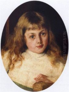 Portrait Of Hope Calthrop In A White Dress by Claude-Andrew Calthrop