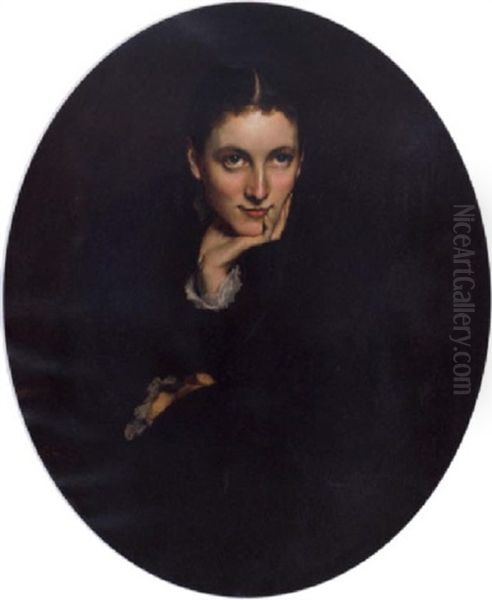 Portrait Of Louise Calthrop In A Black Dress - view 1