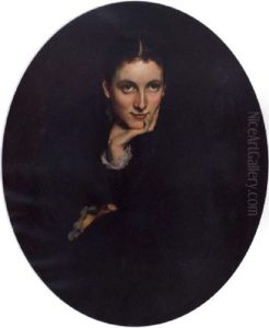 Portrait Of Louise Calthrop In A Black Dress by Claude-Andrew Calthrop