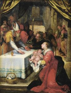 The Presentation Of Jesus At The Temple by Denys Calvaert