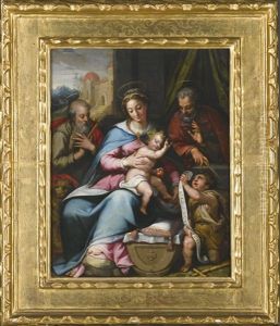 Holy Family With Saint Jerome And The Infant John The Baptist by Denys Calvaert
