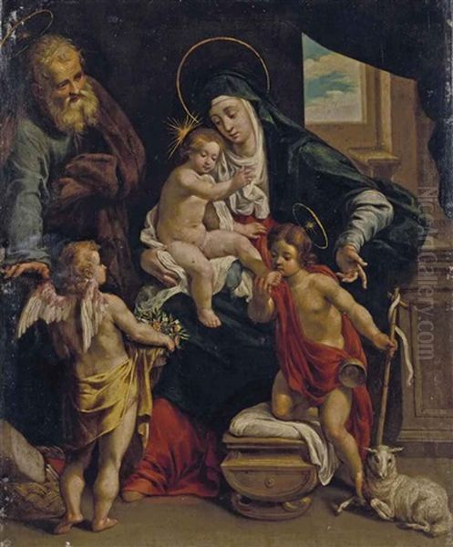 La Sainte Famille Avec Saint Jean-baptiste Et Un Ange - view 1