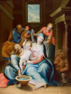 Die Heilige Sippe, La Sacra Famiglia Con Sant'anna E Il Giovannino