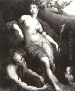 A Female Saint Being Fettered To A Rock by Denys Calvaert