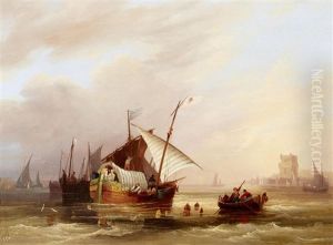 Portugese Fisherman Off Belem Tower