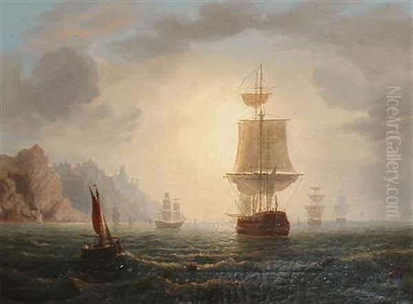 Shipping Off A Rocky Coast Line - view 1