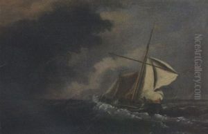 Fishing Boats Off A Coast by Frederick Calvert