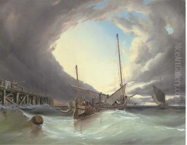 Fishing Boats Off Ramsgate In The Eye Of A Storm - view 1