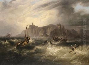 The West Indiaman "clarendon" Ashore And Breaking Up At Blackgang Chine, Isle Of Wight, 11th October 1836
