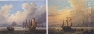 A Crowded Lugger (the Ferry?) Crossing The Bay by Frederick Calvert