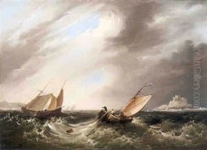 Fishing Boats Off St. Michael's Mount by Frederick Calvert