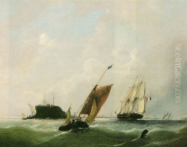 Shipping Near A French Harbor - view 1