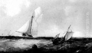 Shipping In A Channel by Frederick Calvert