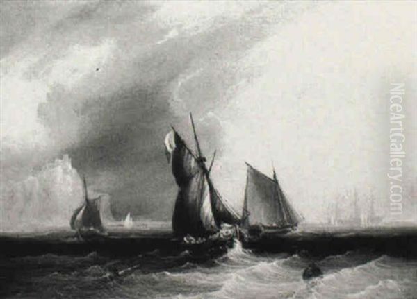 Fishing Boats Off A Headland - view 1