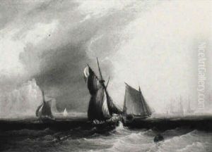 Fishing Boats Off A Headland