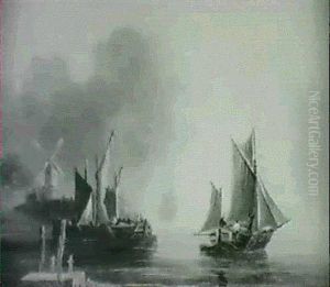 Shipping In An Estuary by Frederick Calvert
