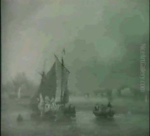 Shipping In An Estuary by Frederick Calvert