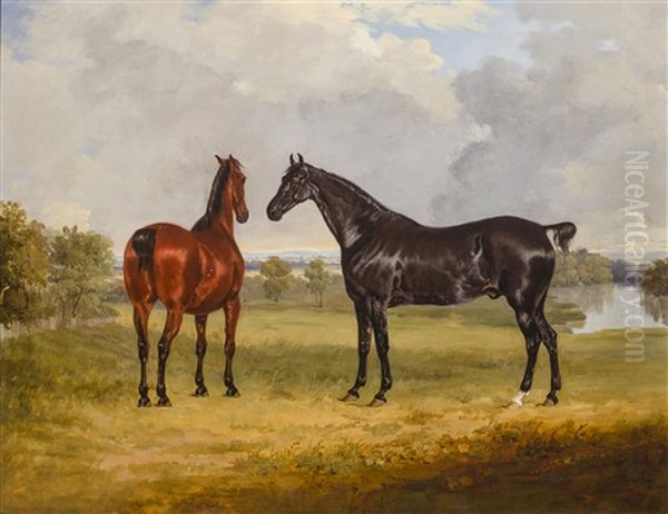 Horses In A Landscape - view 1