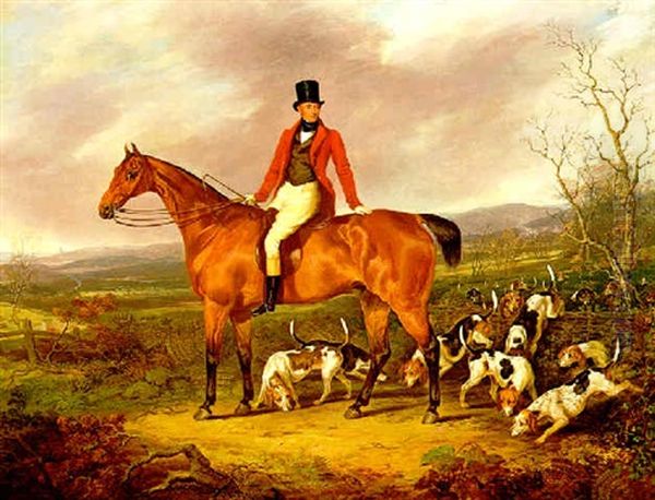 A Gentleman On A Bay Hunter With Hounds - view 1
