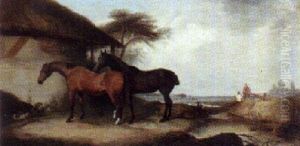 Outside The Stable by Henry Calvert