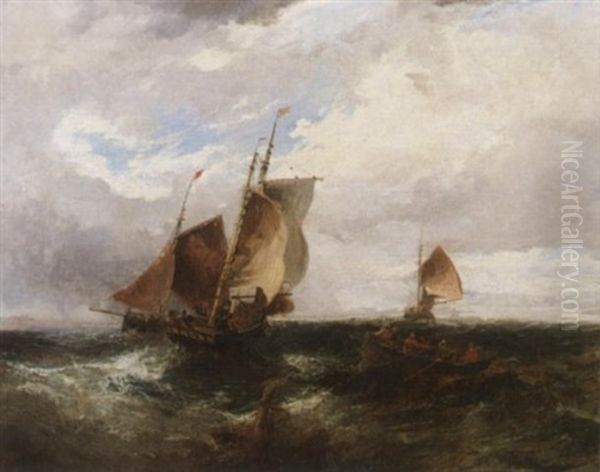 Marine - Fischerboote Auf Rauher See - view 1