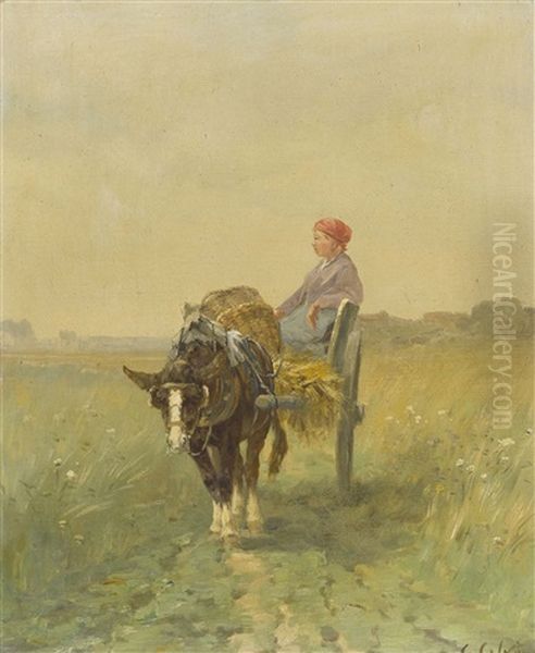 Bauerin Auf Einem Fuhrwerk - view 1