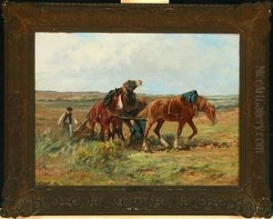 Plough Scene With Horses