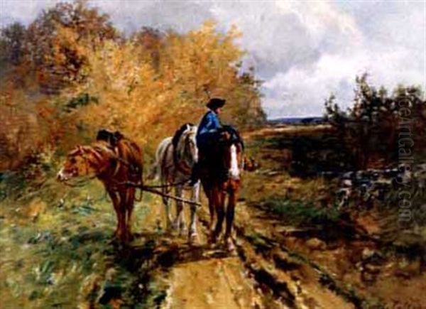 Farmer And Team On A Country Trail - view 1