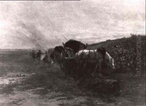 La Fin Des Vendanges by Leon Georges Calves