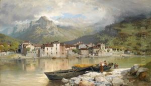 Fischerfamilie Bei Lecco Am Comersee
