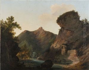Veduta Con Cavalieri by Pompeo Calvi