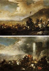 Battaglia Equestre (2 Works) by Antonio Calza