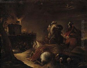 Christians And Turks Before A Besieged Castle