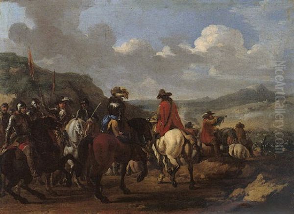 Cavalrymen Preparing To Go Into Battle - view 1
