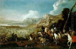 The Aftermath Of A Battle Outside A Port by Antonio Calza