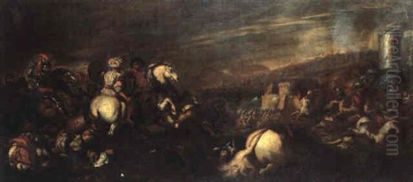 Cavalry Skirmish Outside A Fortified City - view 1