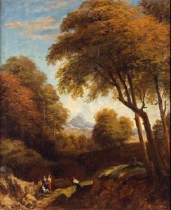 Paisaje Con Personajes by Vicente Camaron y Torra