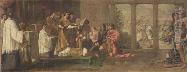 Papa Silvestro Battezza Costantino - view 1