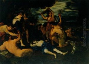 Der Tod Des Orpheus by Andrea Camassei