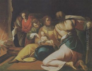 La Nascita Della Vergine by Luca Cambiaso