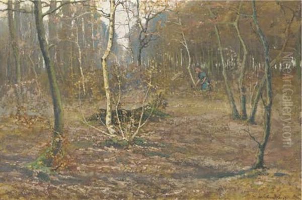 Gathering Wood In A Forest In Autumn - view 1