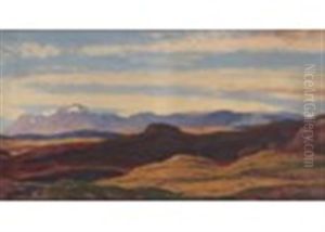 View Over Moorland And Mountains by David Young Cameron
