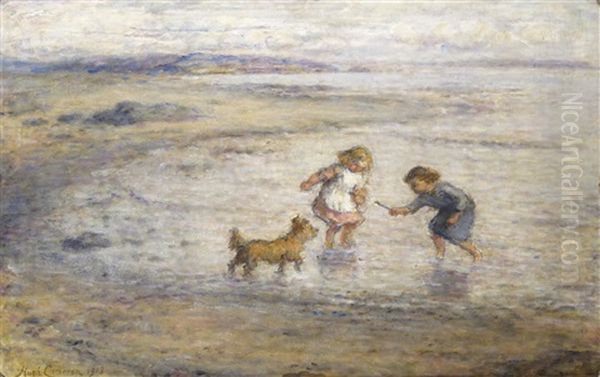 Children At Play, Largo Bay by Hugh Cameron