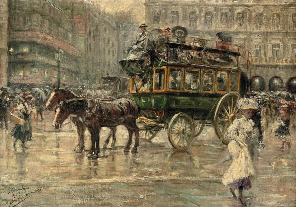 L'omnibus: A Busy Town Square, Paris - view 1