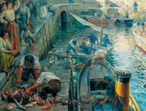 Pecheurs Sur Le Port De Biarritz